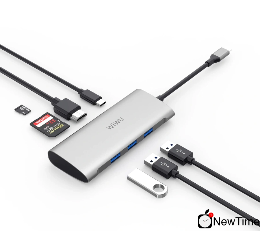 WiWU Alpha A731HP 7 in 1 USB-C Hub Gray